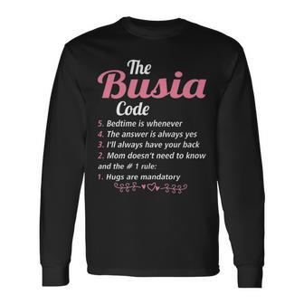 Busia Grandma The Busia Code Long Sleeve T-Shirt - Seseable