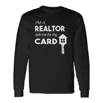 Business Card Realtor Real Estate S For Long Sleeve T-Shirt | Mazezy DE