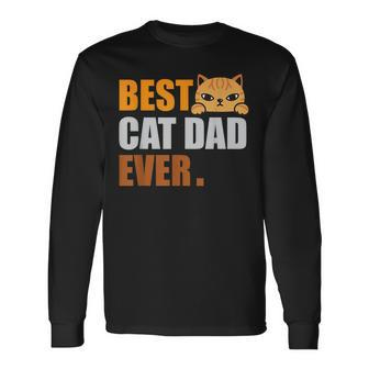 Cat Dad Fathers Day Men Kitty Daddy Papa Christmas V3 Long Sleeve T-Shirt - Seseable