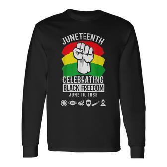 Celebrating Black Afro Freedom 19 1865 Juneteenth Long Sleeve T-Shirt - Thegiftio UK