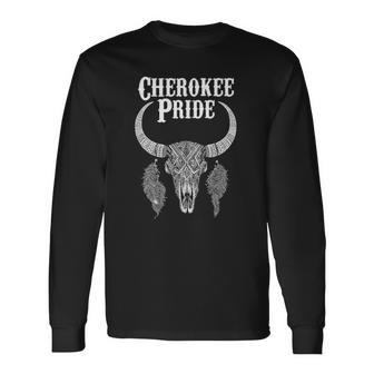 Cherokee Pride Tribe Native American Indian Buffalo Long Sleeve T-Shirt T-Shirt | Mazezy