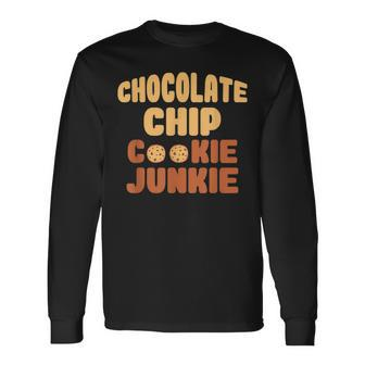 Chocolate Chip Cookie Junkie Chocolate Chip Long Sleeve T-Shirt - Seseable