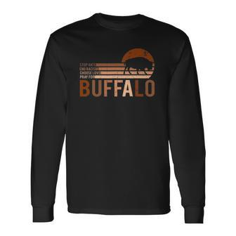 Choose Love Buffalo Stop Hate End Racism Choose Love Buffalo V2 Long Sleeve T-Shirt T-Shirt | Mazezy