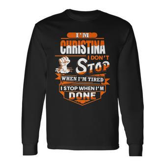 Christina Name Im Christina Long Sleeve T-Shirt - Seseable