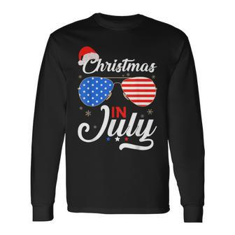 Christmas In July 4Th Of July Beach Summer Christmas Long Sleeve T-Shirt - Seseable