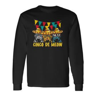 Cinco De Meow Cats Cinco De Mayo Mexico Long Sleeve T-Shirt T-Shirt | Mazezy