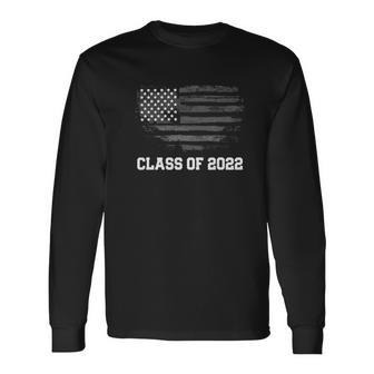 Class Of 2022 Graduation Senior College American Flag Long Sleeve T-Shirt T-Shirt | Mazezy