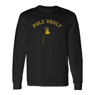 Classic College-Style Pole Vault Long Sleeve T-Shirt T-Shirt | Mazezy