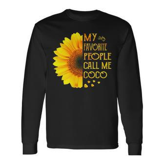 Coco Grandma My Favorite People Call Me Coco Long Sleeve T-Shirt - Seseable