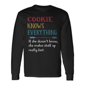 Cookie Grandma Cookie Knows Everything Long Sleeve T-Shirt - Seseable