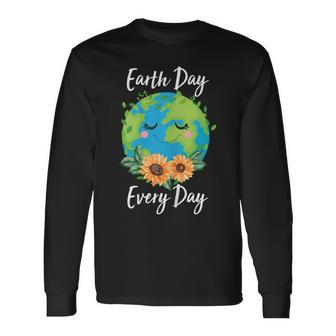 Cool Earth Day Sunflower Quote Earth Day For Long Sleeve T-Shirt - Seseable