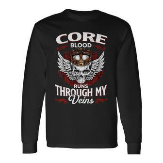 Core Blood Runs Through My Veins Name V2 Long Sleeve T-Shirt - Monsterry DE