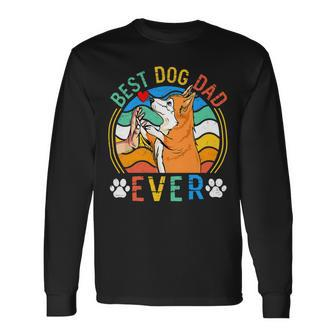 Corgi Best Dog Dad Ever Dog Lover Long Sleeve T-Shirt - Monsterry UK