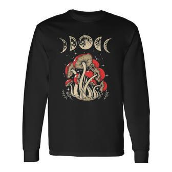 Cottagecore Mushrooms Dark Academia Goblincore Aesthetic Long Sleeve T-Shirt T-Shirt | Mazezy
