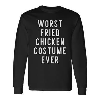 Couples Halloween Costume Worst Fried Chicken Costume Ever Long Sleeve T-Shirt - Seseable
