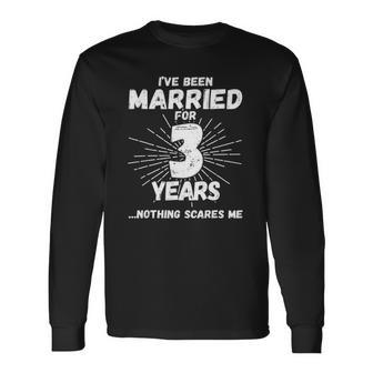 Couples Married 3 Years 3Rd Wedding Anniversary Long Sleeve T-Shirt T-Shirt | Mazezy