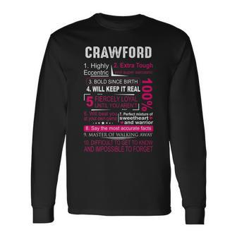 Crawford Name Crawford V2 Long Sleeve T-Shirt - Seseable