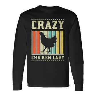 Crazy Chicken Lady V3 Long Sleeve T-Shirt - Seseable
