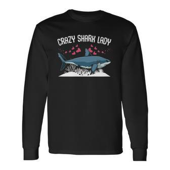 Crazy Shark Lady Animal Ocean Scuba Diving Week Long Sleeve T-Shirt - Thegiftio UK