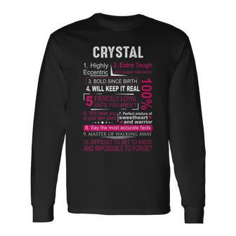 Crystal Name Crystal Name Long Sleeve T-Shirt - Seseable