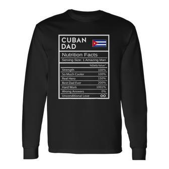 Cuban Dad Nutrition Facts National Pride Long Sleeve T-Shirt T-Shirt | Mazezy