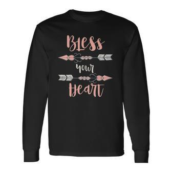 Cute Bless Your Heart Southern Culture Saying Long Sleeve T-Shirt T-Shirt | Mazezy