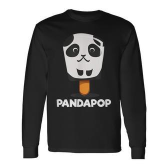Cute Cartoon Panda Baby Bear Popsicle Panda Birthday Long Sleeve T-Shirt - Seseable