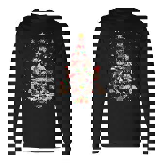 Cute Pugs Christmas Tree Pug Lover Christmas Long Sleeve T-Shirt - Thegiftio
