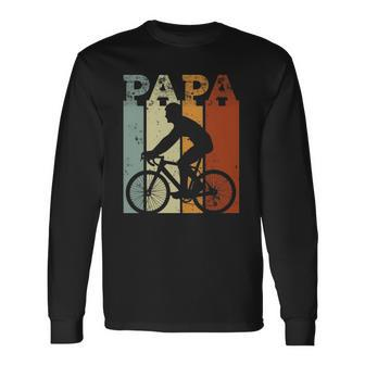 Cycling Biker Vintage Retro Bicycle Cyclist Papa Long Sleeve T-Shirt T-Shirt | Mazezy