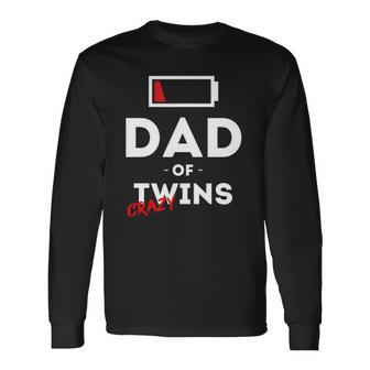 Dad Of Crazy Twins Clothes Father Husband Dad Men Long Sleeve T-Shirt - Thegiftio UK