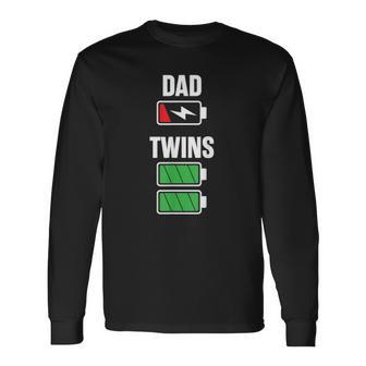 Dad Fathers Day Birthday Twins Twin Dad Long Sleeve T-Shirt T-Shirt | Mazezy
