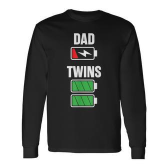 Dad Fathers Day Birthday Twins Twin Dad Long Sleeve T-Shirt - Seseable