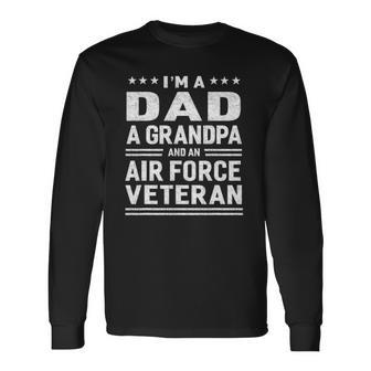 Dad Grandpa Air Force Veteran Vintage Top Long Sleeve T-Shirt T-Shirt | Mazezy