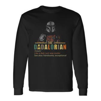 The Dadalorian Like A Dad Just Way Cooler Fitted V-Neck Long Sleeve T-Shirt T-Shirt | Mazezy