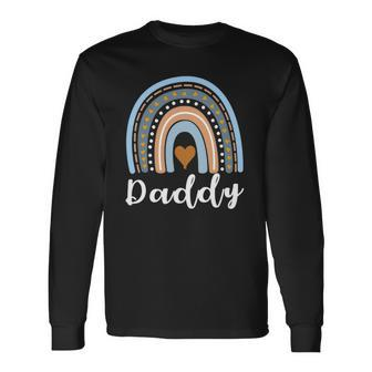 Daddy Boho Rainbow Daddy Dad Matching Long Sleeve T-Shirt T-Shirt | Mazezy