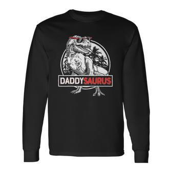 Daddy Saurus Fathers Dayrex Dad Papa Dinosaur Vintage Long Sleeve T-Shirt T-Shirt | Mazezy
