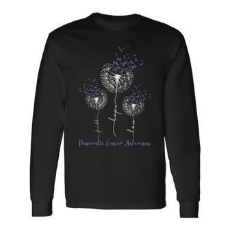 Dandelion Faith Hope Love Pancreatic Cancer Awareness Flower Long Sleeve T-Shirt - Thegiftio UK
