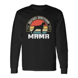 Deutsch Drahthaar Mama German Wirehaired Pointer For Long Sleeve T-Shirt T-Shirt | Mazezy