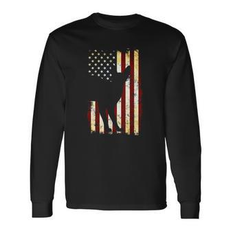 Devon Rex Silhouette American Flag 4Th Of July Long Sleeve T-Shirt T-Shirt | Mazezy