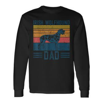 Dog Irish Wolfhound Dad Vintage Irish Wolfhound Dad Long Sleeve T-Shirt - Thegiftio UK