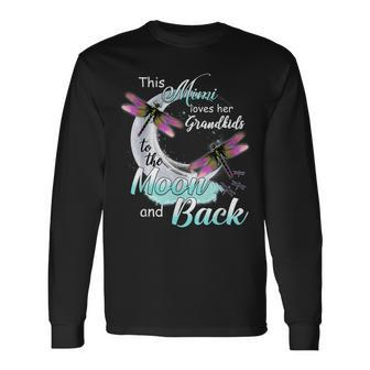 Dragonfly This Mimi Loves Her Grandkids To The Moon And Back Long Sleeve T-Shirt - Seseable