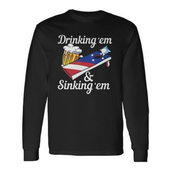 Or Drinking Yard Game Cornhole Long Sleeve T-Shirt T-Shirt | Mazezy
