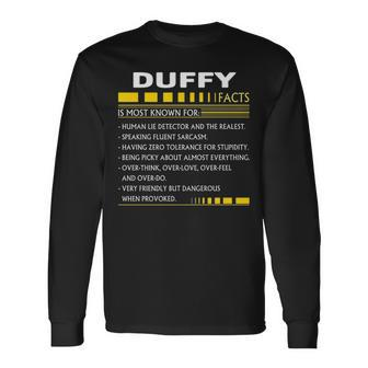 Duffy Name Duffy Facts Long Sleeve T-Shirt - Seseable