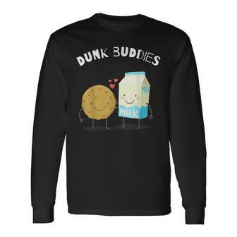 Dunk Buddies Cute Milk & Cookie For And Adults Long Sleeve T-Shirt - Seseable