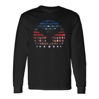 Eagle American Flag Vintage Independence Day 4Th Of July Usa Long Sleeve T-Shirt T-Shirt | Mazezy