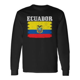 Ecuador Ecuadorian Flag Pride Roots Long Sleeve T-Shirt | Mazezy