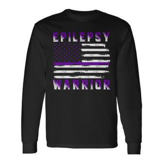 Epilepsy Warrior Usa Flag United States Flag Epilepsy Epilepsy Awareness Unisex Long Sleeve | Favorety