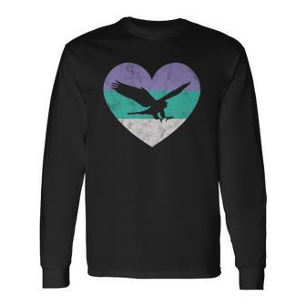 Falcon Bird & Girls Retro Cute Long Sleeve T-Shirt T-Shirt | Mazezy