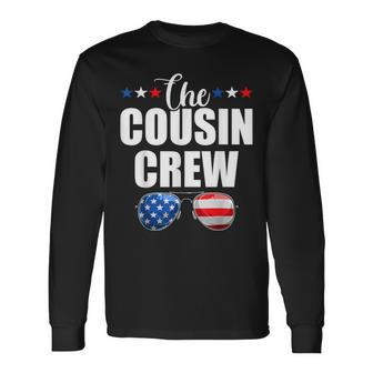 Family 4Th Of July Matching Cousin Crew American Flag Long Sleeve T-Shirt - Seseable