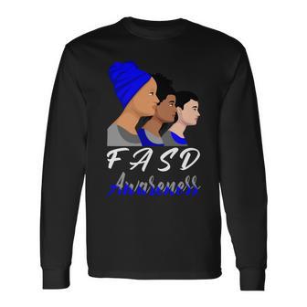 Fasd Awareness Blue And Grey Women Fetal Alcohol Spectrum Disorder Fetal Alcohol Spectrum Disorder Awareness Unisex Long Sleeve | Favorety CA